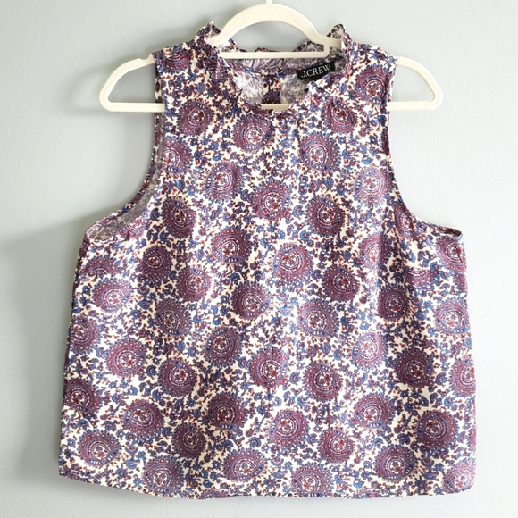 J. Crew Fleur Top in Floral Linen, Size Large - Picture 5 of 13